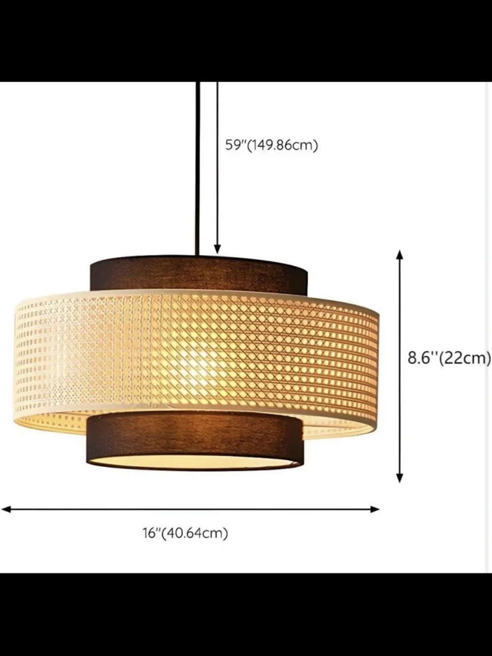 NEW West Elm Boho Rattan Wicker Woven Chandelier Hanging Pendant Light Fixture